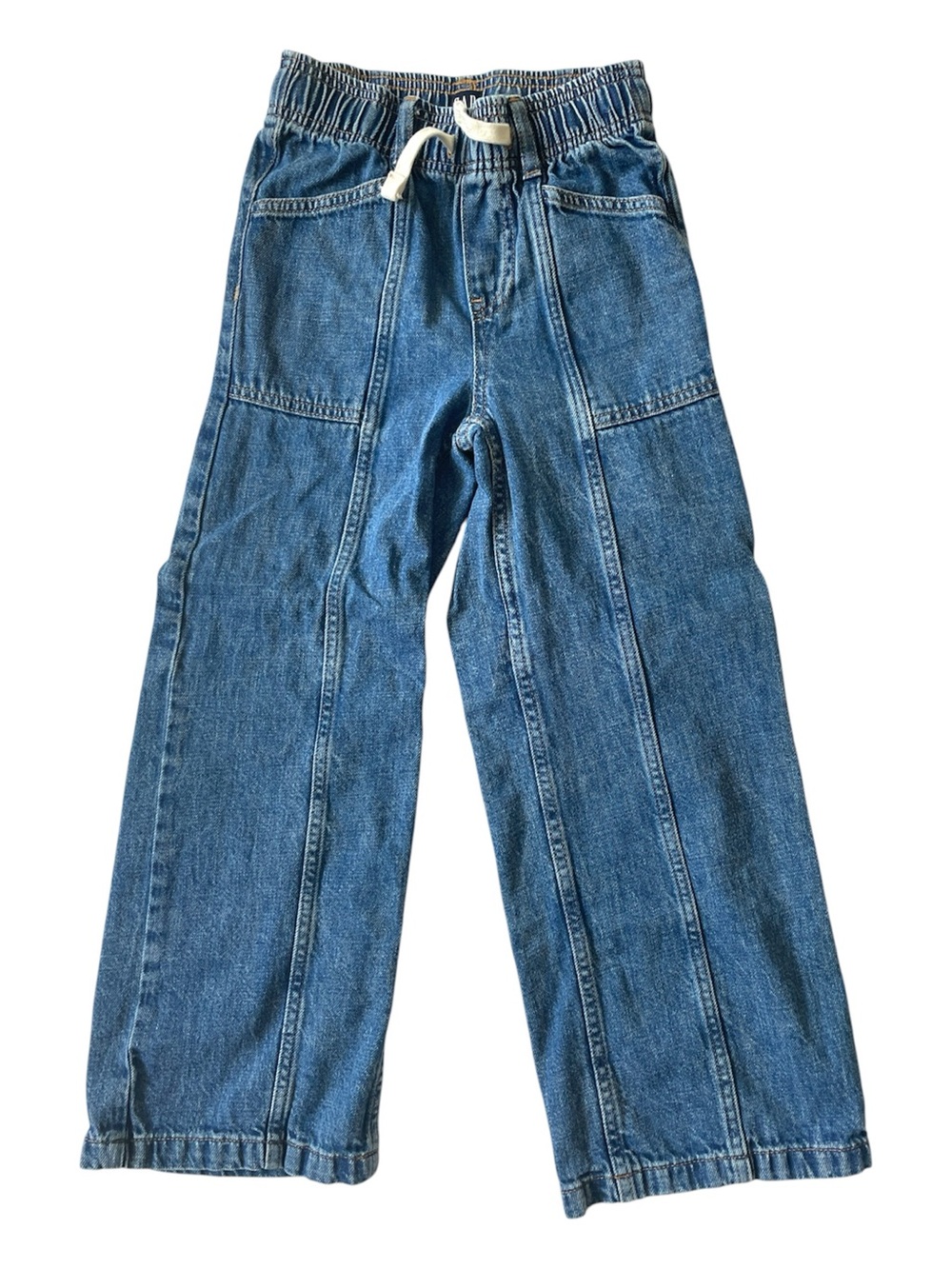 GAP KIDS Wide Leg Utility Denim Jeans - Size Medium Comfy Blue Pants Long